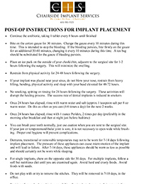 CIS Post Op Instructions for Implant Placement